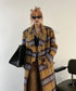 Blurred Check Long Coat